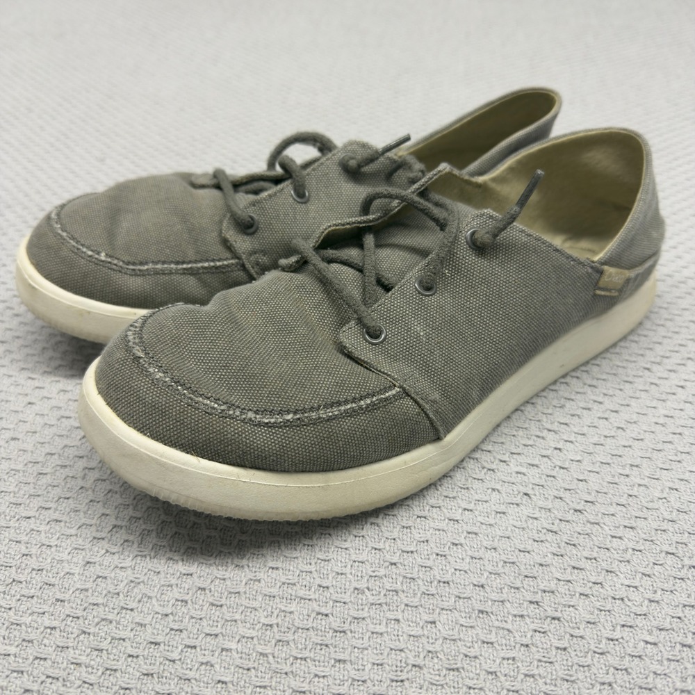 Chaco Shoes Mens 10 Gray Canvas Luvseat Footbed Boho Casual Sneaker